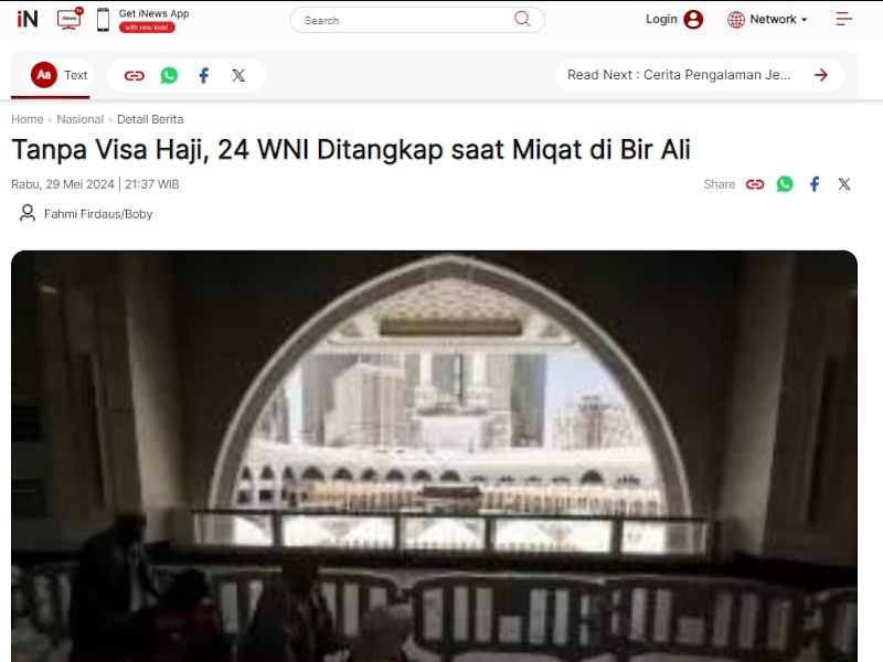 Tanpa Visa Haji, 24 wNI ditangkap saat miqat di Bir Ali