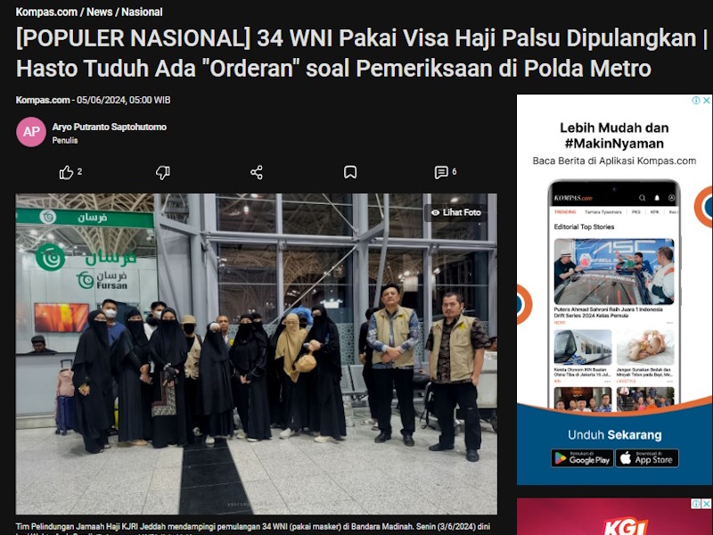 34 WNI Pakai Visa Haji Palsu dipulangkan